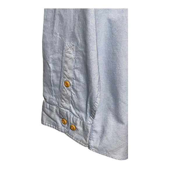 Duluth Trading Co. Button Down Shirt Light Blue Chambray Casual Preppy 2XLT - Picture 3 of 4
